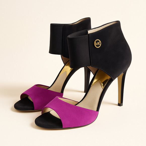 Michael Kors Sivian Bootie Suede Pomegranate Stiletto 4.5” Heels Size 8 M - Picture 2 of 11